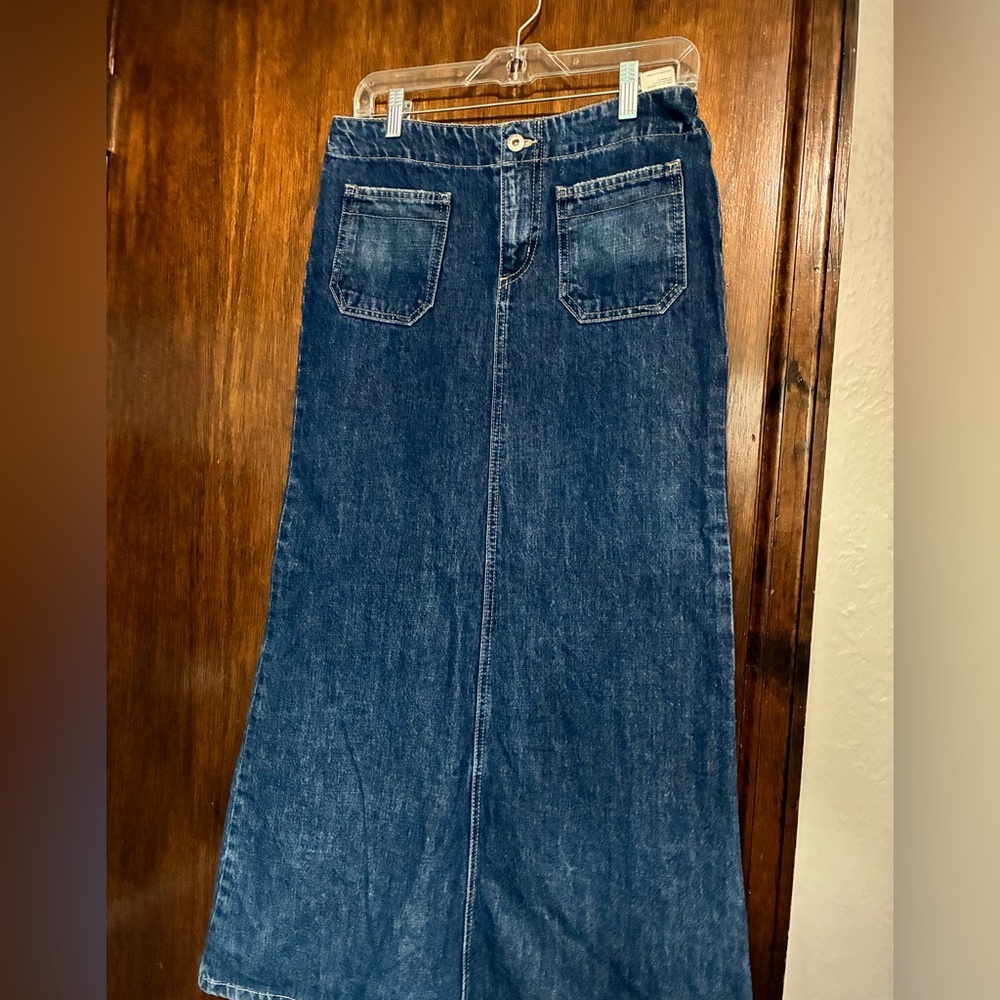 Tommy Hilfiger Vintage Y2K Long Denim Skirt Size 4 - Picture 3 of 11
